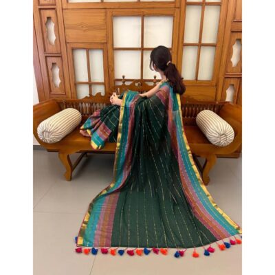 Bunai- Handloom Mulmul Cotton Saree