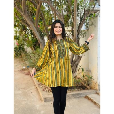 Ira- Ajrakh Print A-Line Short Top