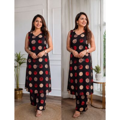 Kalika- Ajrakh Cotton Kurta Palazzo Set