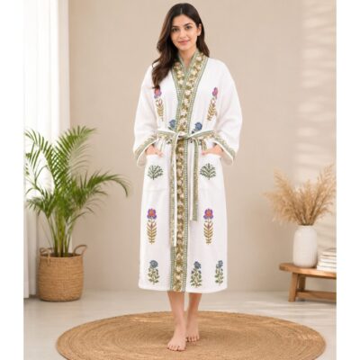 EaseWear- Handblock Printed Bathrobe