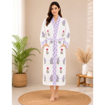 EaseWear- Handblock Printed Bathrobe