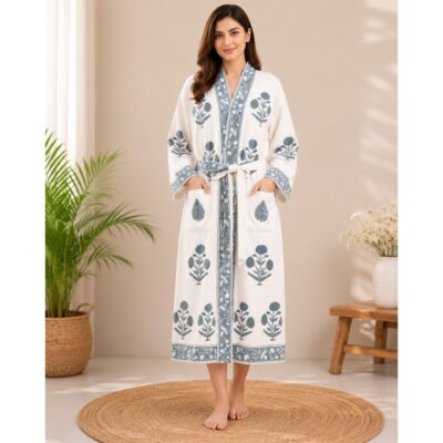 EaseWear- Handblock Printed Bathrobe