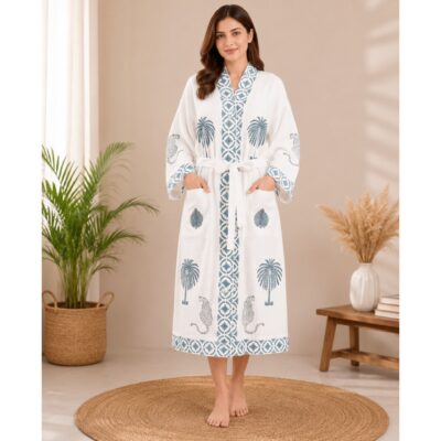 EaseWear- Handblock Printed Bathrobe