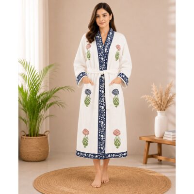 EaseWear- Handblock Printed Bathrobe