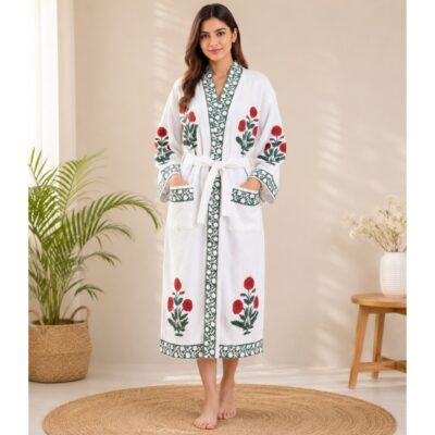 EaseWear- Handblock Printed Bathrobe
