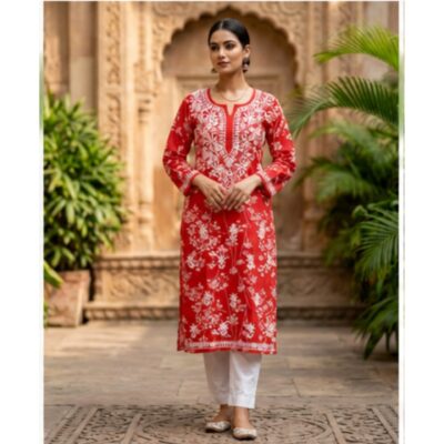 Kusum- Floral Embroidered Kurti