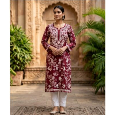 Kusum- Floral Embroidered Kurti