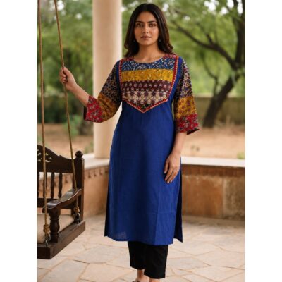 Raagini- Ethnic Patchwork Cotton Kurti