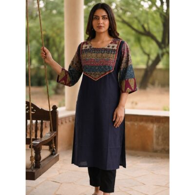 Raagini- Ethnic Patchwork Cotton Kurti