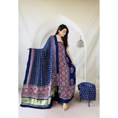 Hastkala- Ajrakh Modal Silk Suit Set
