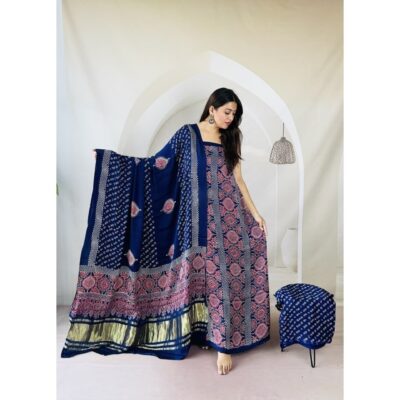 Hastkala- Ajrakh Modal Silk Suit Set