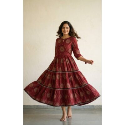 Palash- Handcrafted Ajrakh One Piece Dress