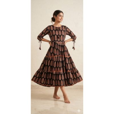 Palash- Handcrafted Ajrakh One Piece Dress