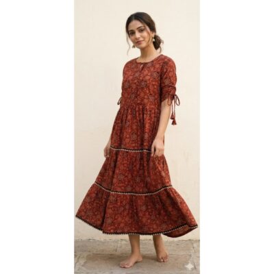 Palash- Handcrafted Ajrakh One Piece Dress