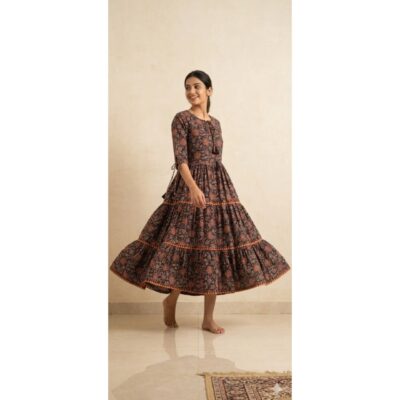 Palash- Handcrafted Ajrakh One Piece Dress