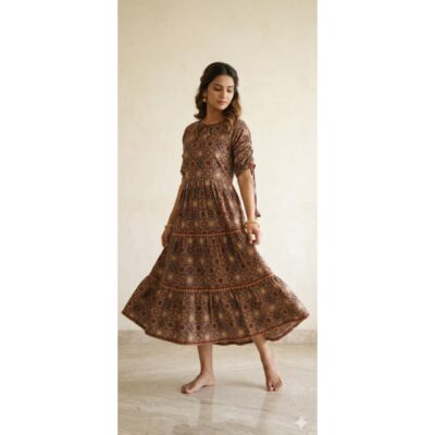 Palash- Handcrafted Ajrakh One Piece Dress