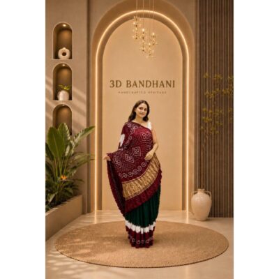 Riwayat- 3D Bandhani Modal Silk Saree