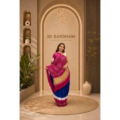 Riwayat- 3D Bandhani Modal Silk Saree