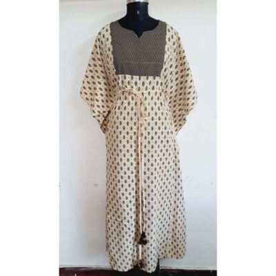 Avani- Ajrakh Print Cotton Long Kaftan