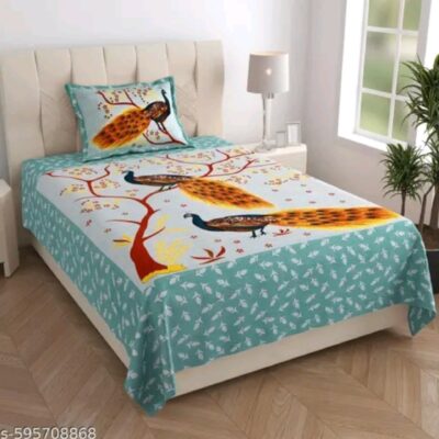 Imprint- Printed Cotton Single Bedsheet