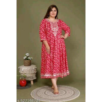 Jashn- Printed Rayon Anarkali Gown