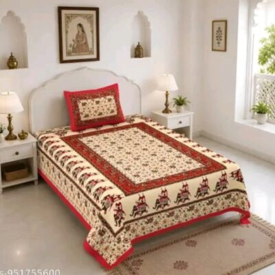 Homely- Printed Cotton Single Bedsheet