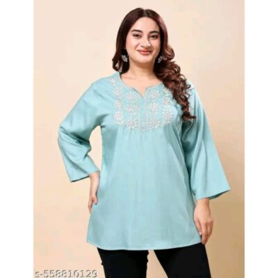 Rivya- Rayon Embroidered Plus size Top