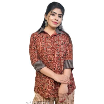 Abhira- Ajrakh Print Cotton Shirt