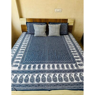 Homzy- Handloom Cotton 5-Piece Double Bedsheet Set