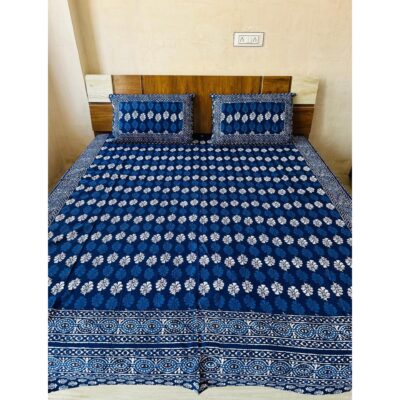 Homzy- Handloom Cotton 5-Piece Double Bedsheet Set