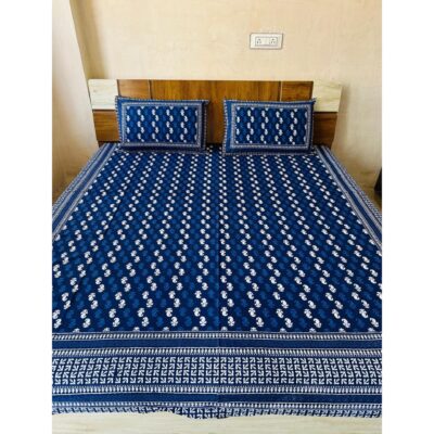 Homzy- Handloom Cotton 5-Piece Double Bedsheet Set
