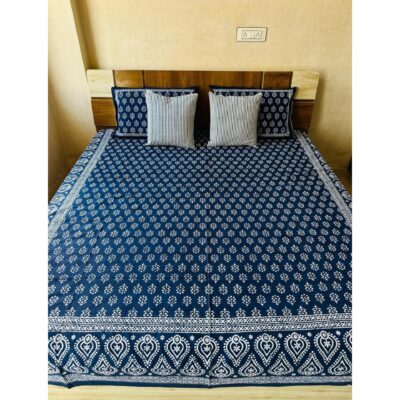 Homzy- Handloom Cotton 5-Piece Double Bedsheet Set