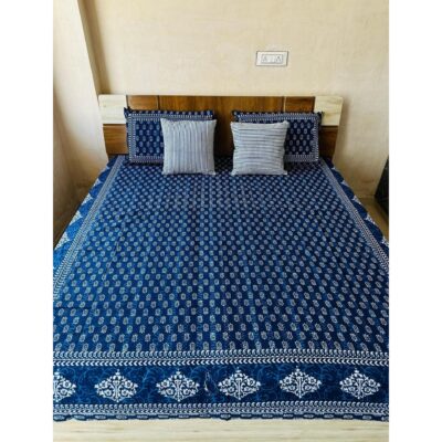 Homzy- Handloom Cotton 5-Piece Double Bedsheet Set