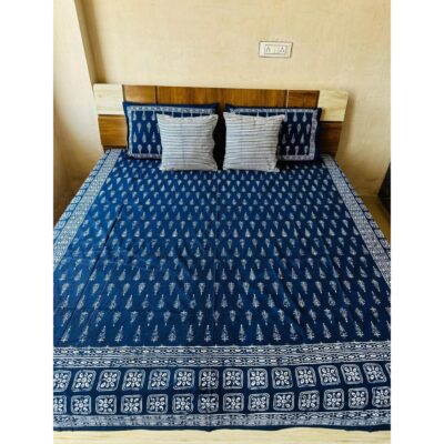 Homzy- Handloom Cotton 5-Piece Double Bedsheet Set