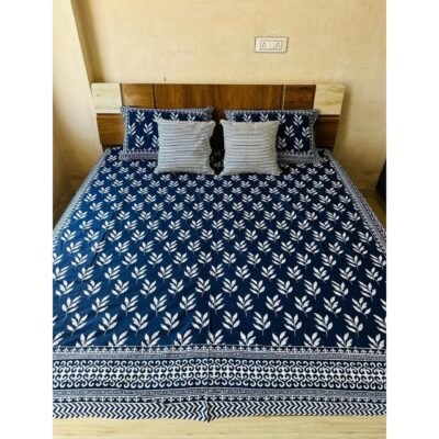 Homzy- Handloom Cotton 5-Piece Double Bedsheet Set