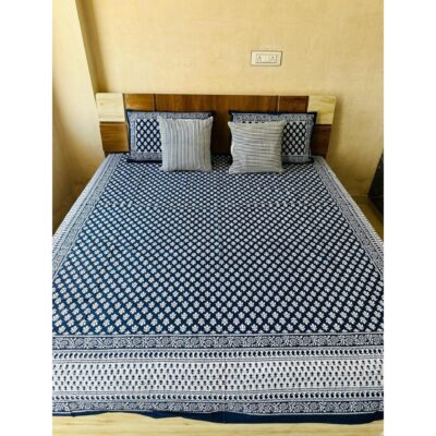 Homzy- Handloom Cotton 5-Piece Double Bedsheet Set
