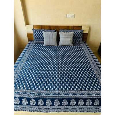 Homzy- Handloom Cotton 5-Piece Double Bedsheet Set