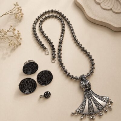 Ziva- Oxidised Silver Jewellery Set