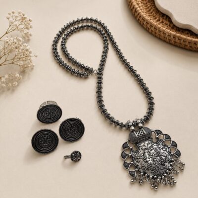 Ziva- Oxidised Silver Jewellery Set