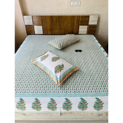 Chaap- Handloom Cotton Double Bedsheet Set