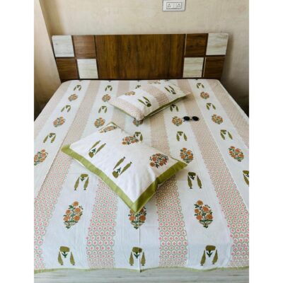 Chaap- Handloom Cotton Double Bedsheet Set