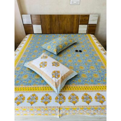 Chaap- Handloom Cotton Double Bedsheet Set