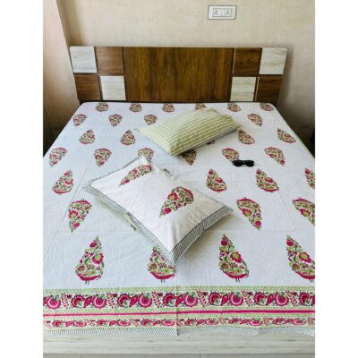 Chaap- Handloom Cotton Double Bedsheet Set
