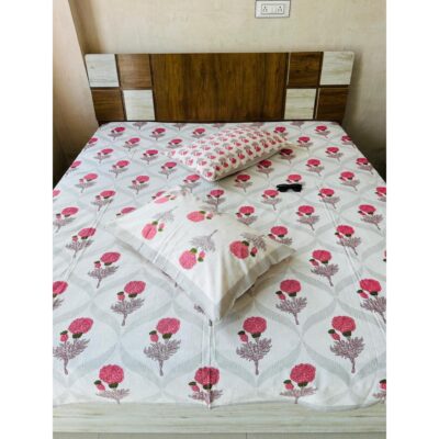 Chaap- Handloom Cotton Double Bedsheet Set