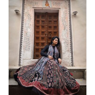 BohoTwirl- Ajrakh 28-Kali Skirt