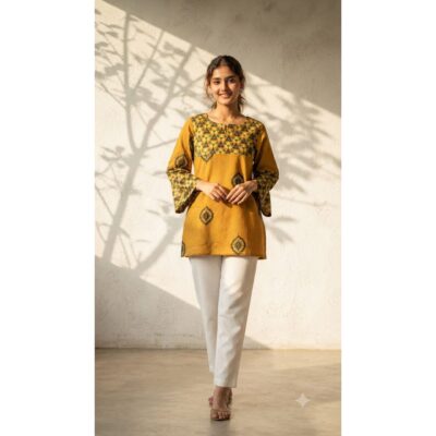 Myra- Ethnic Print Bell Sleeve Top