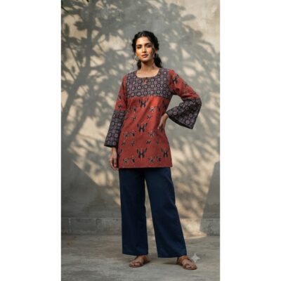 Myra- Ethnic Print Bell Sleeve Top