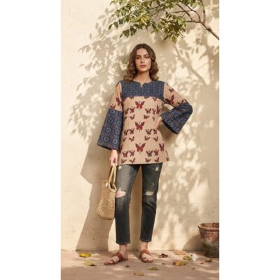 Myra- Ethnic Print Bell Sleeve Top
