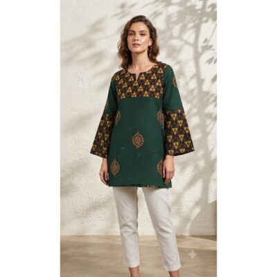 Myra- Ethnic Print Bell Sleeve Top
