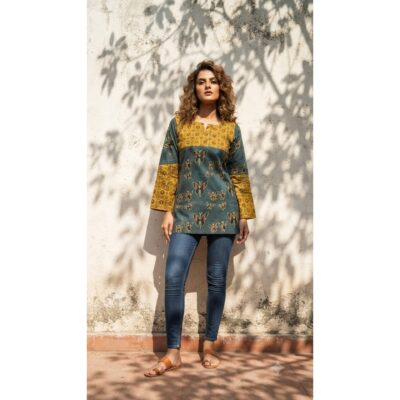 Myra- Ethnic Print Bell Sleeve Top